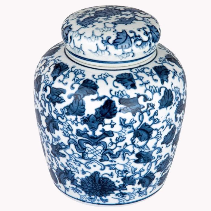 blue and white ginger jar