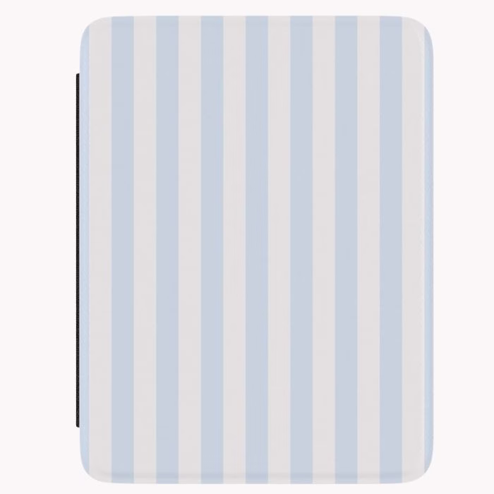 blue and white striped kindle case