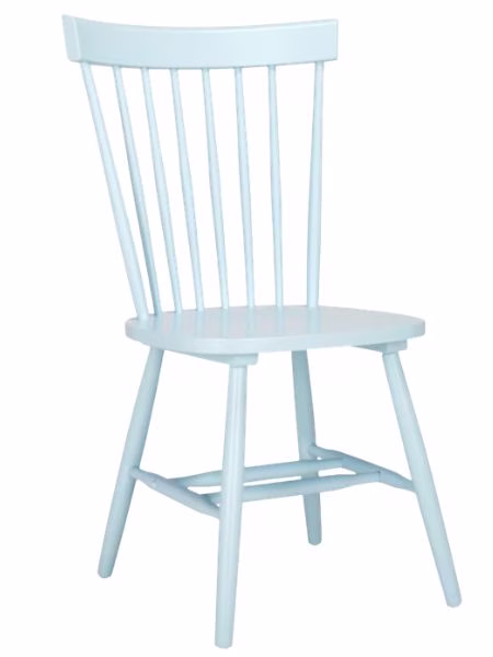 blue wood dining chair with slats