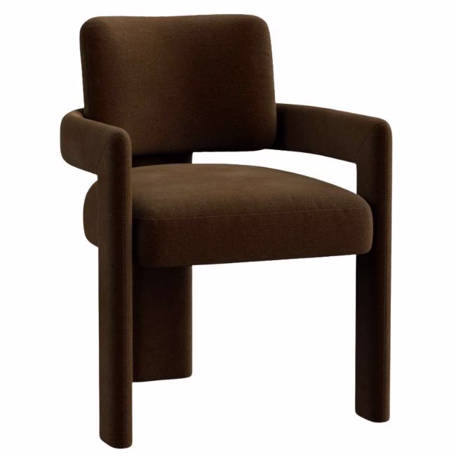 brown upholstered accent chair