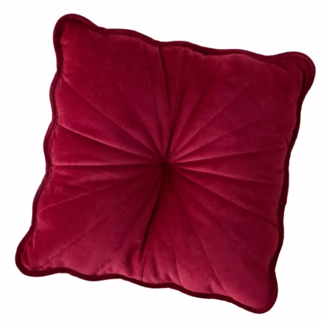 burgundy pintuck velvet throw pillow