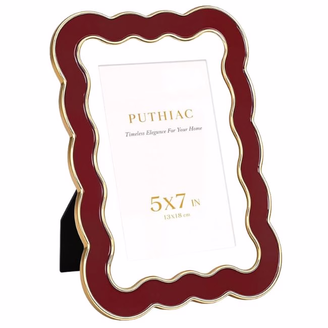 burgundy wavy picture frame