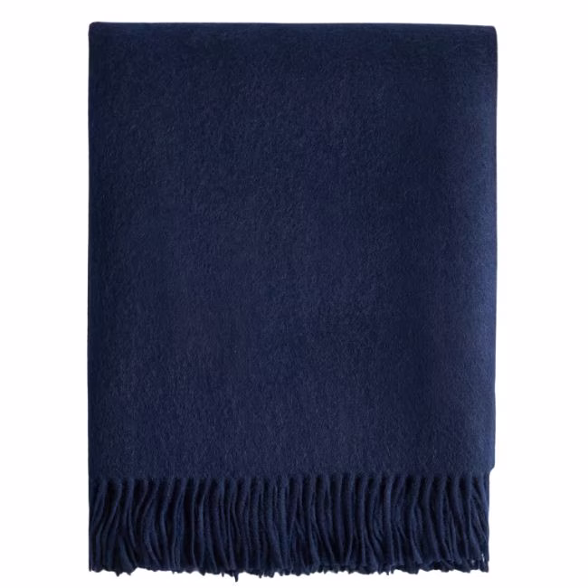 deep navy blue cashmere throw blanket