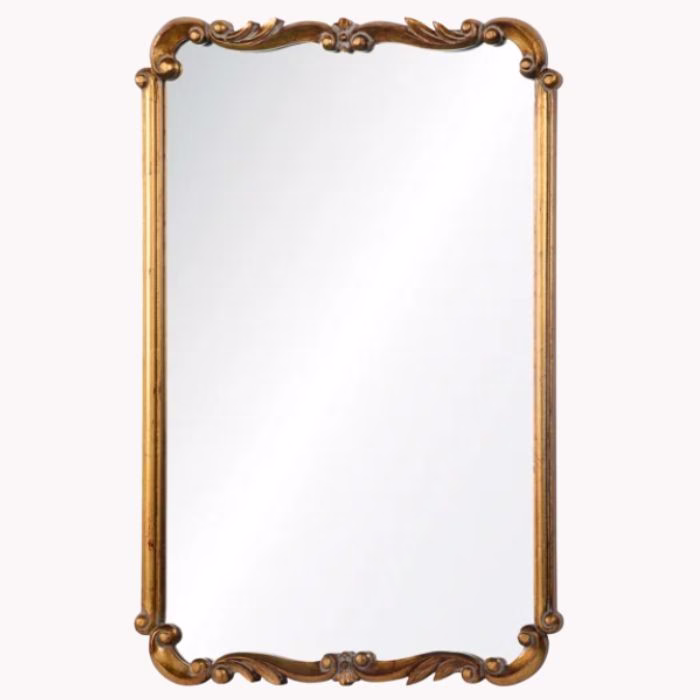 federalist brass rectangle flat mirror