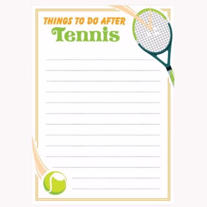 funny notepad that says things to do after tennis