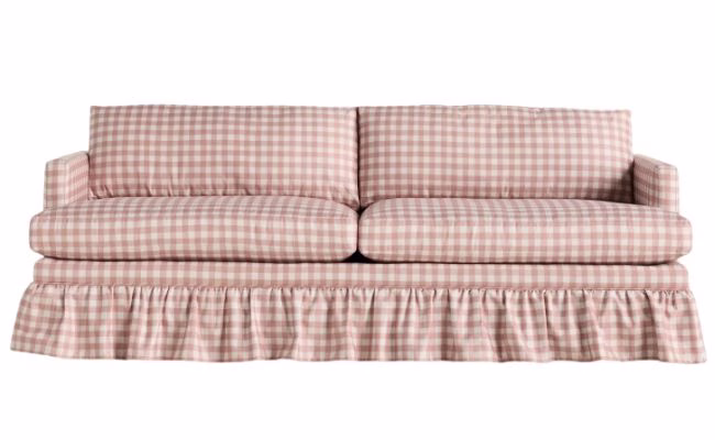 gingham skirted occasion sofa