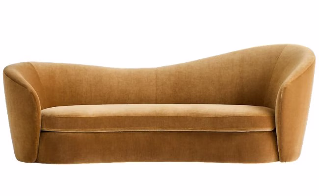 gold curved sofa