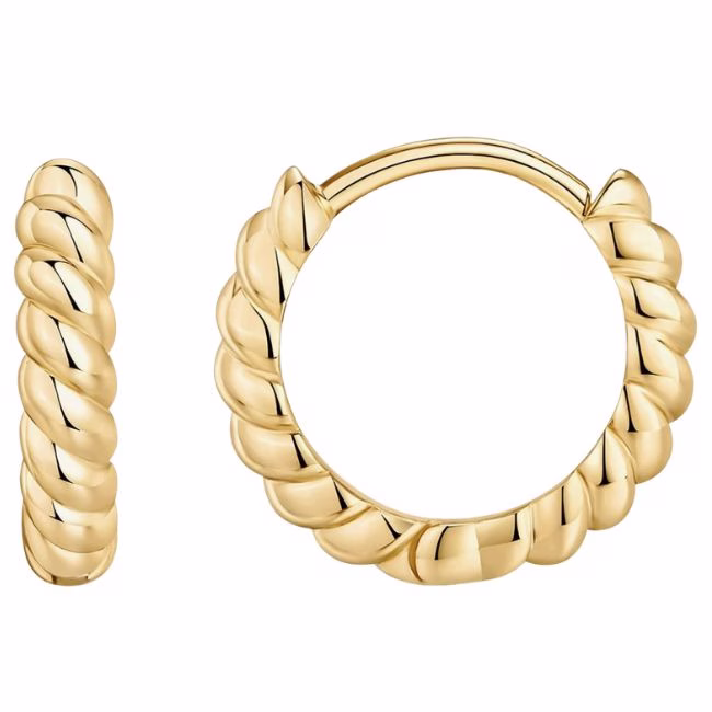 gold twist hoop earrings
