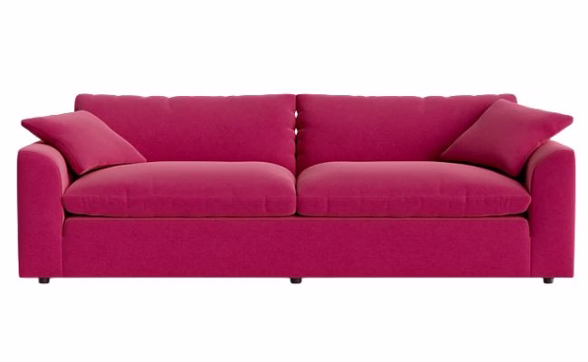 jewel tone fuschia velvet occasion couch
