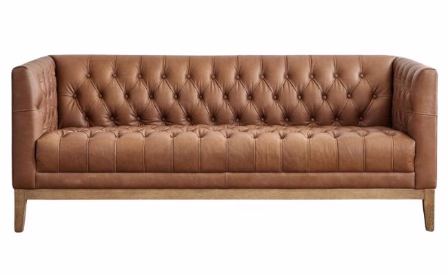 leather tufted occasion sofa