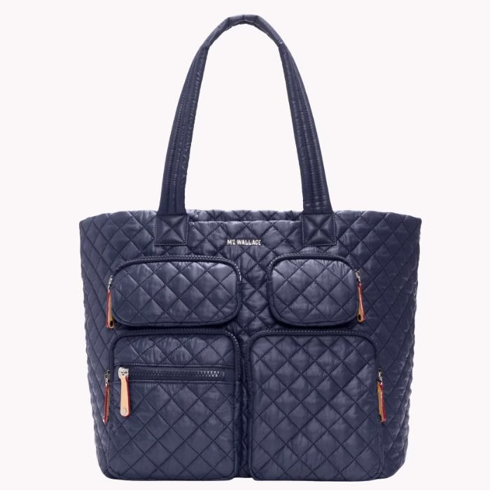 mz wallace navy quilted tote bag for travel