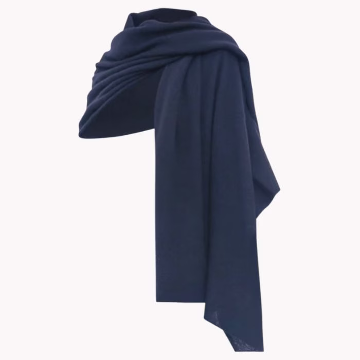 navy cozy blanket scarf travel wrap for women