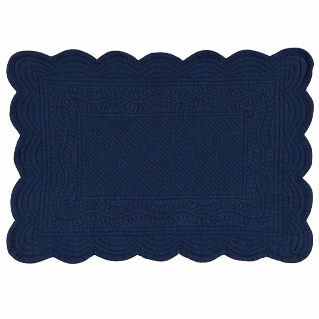 navy quilted scalloped edge placemat