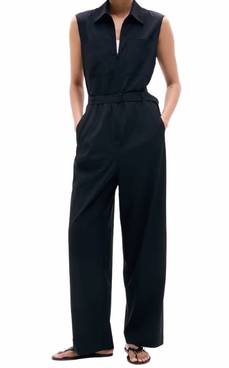 navy wrinkle resistant jumpsuit