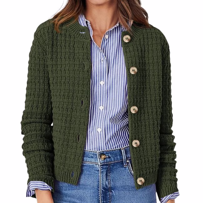 olive green knit cardigan