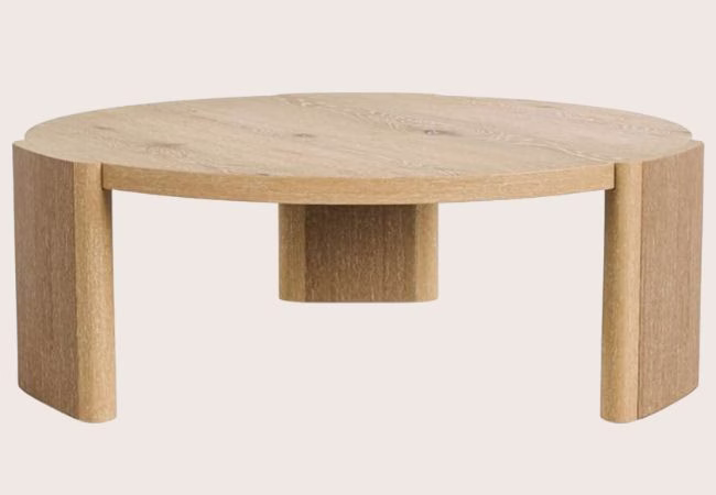 round light oak coffee table