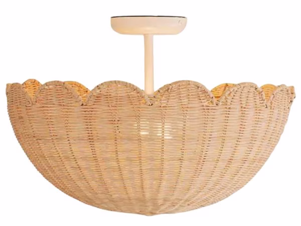 scallop rattan flush mount serena and lily dupe