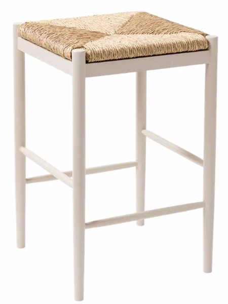 serena and lily backless wicker and wood counter stool