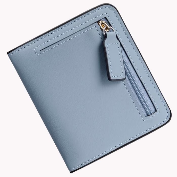 slim blue RFID wallet