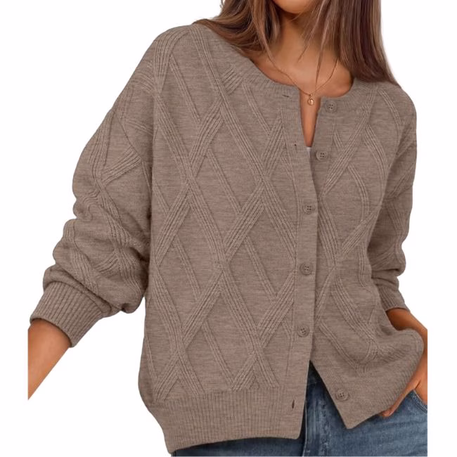 tan knit cardigan