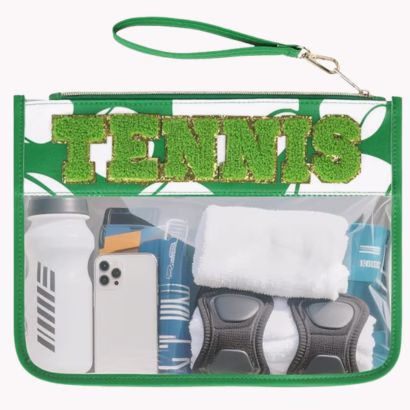 tennis clear zippered pouch