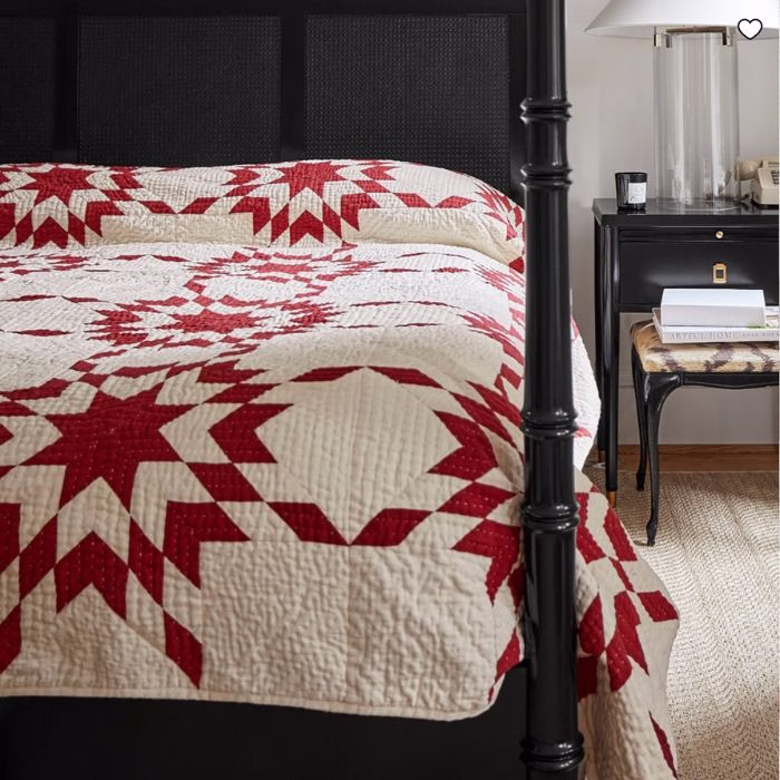 williams sonoma red and white americana quilt
