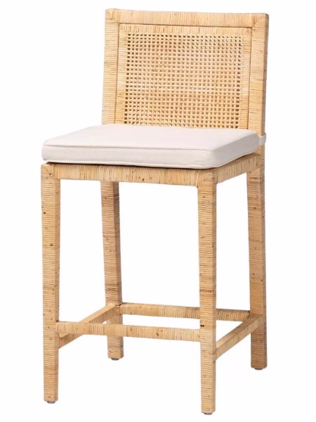 woven rattan tall bar stool