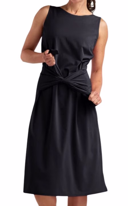 wrinke resistant travel dress sleeveless in black