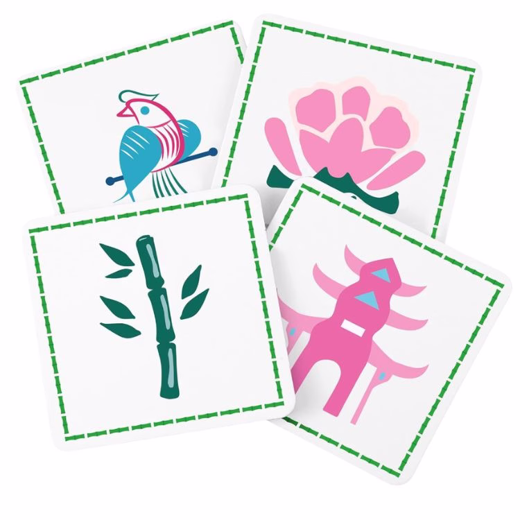4 pack mahjong coasters