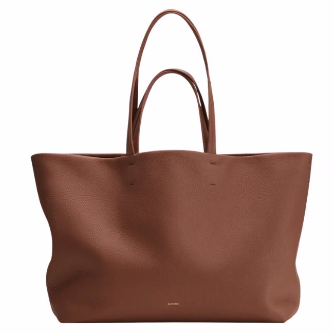 brown leather tote