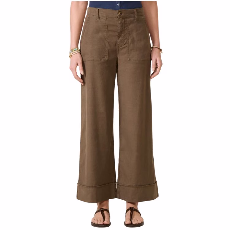 brown wide leg utility pant