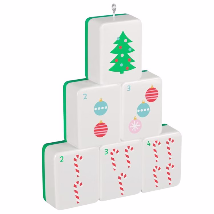 christmas mahjong ornament