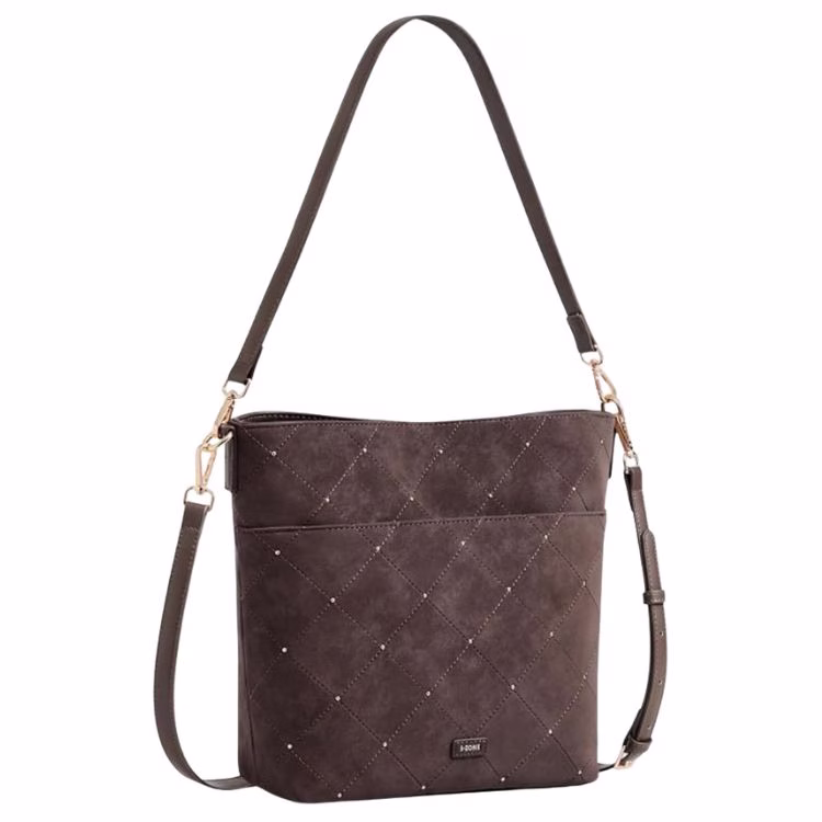 crossbody quilted faux suede bag