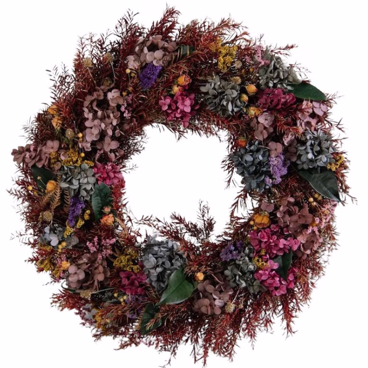 dried hydrangea wreath