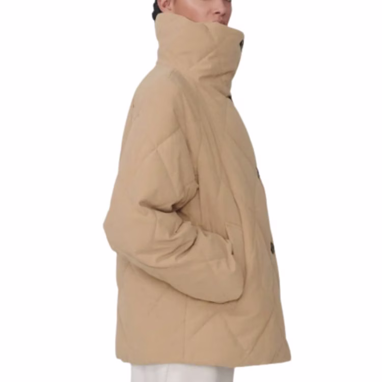 funnel neck quilted coat