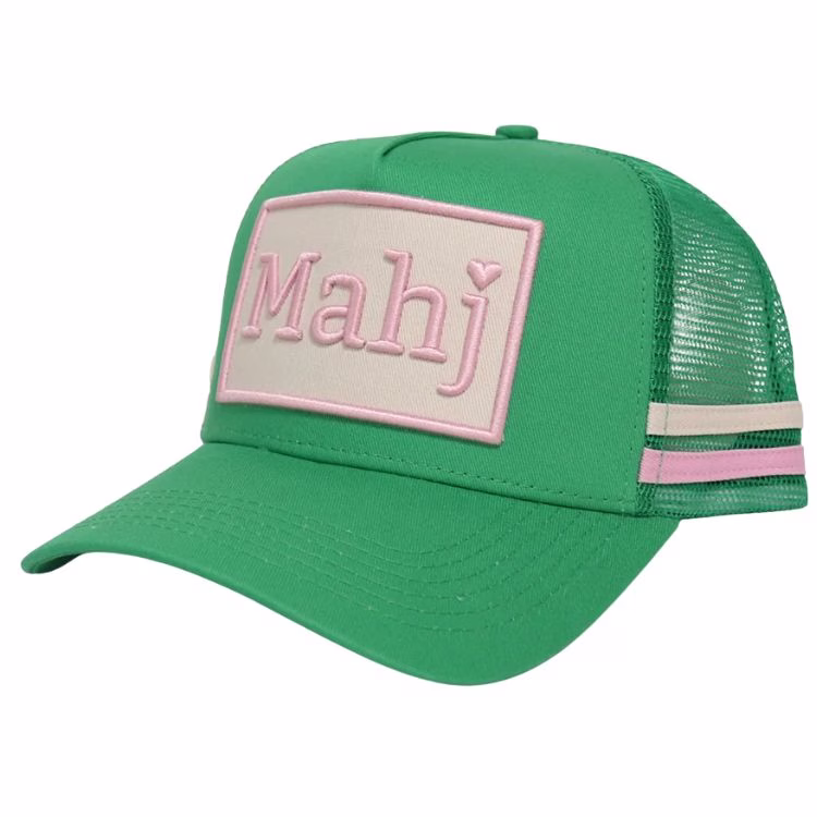 green mahj trucker hat