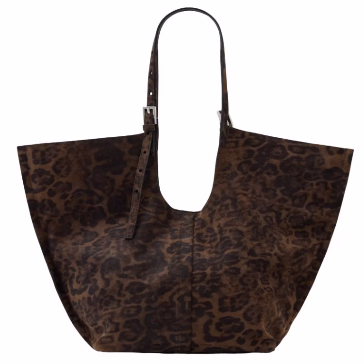 leopard print suede bag