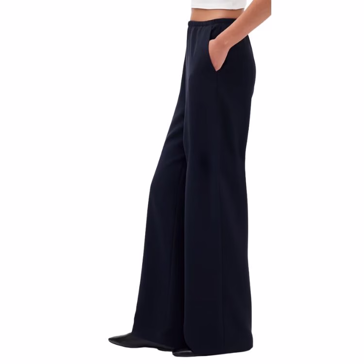 navy wide leg pull on pants