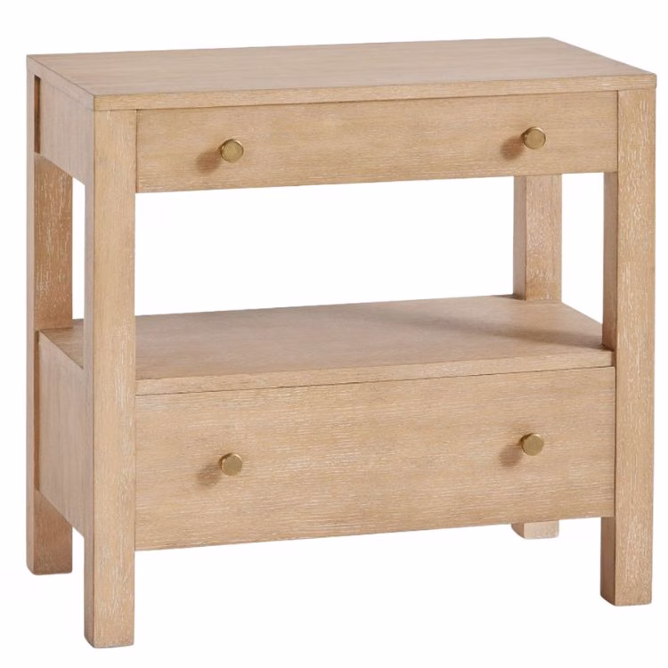 nightstand with smaller upper drawer and larger lower drawer