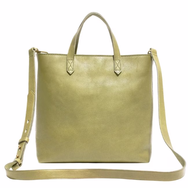 olive green square crossbody bag with top handles