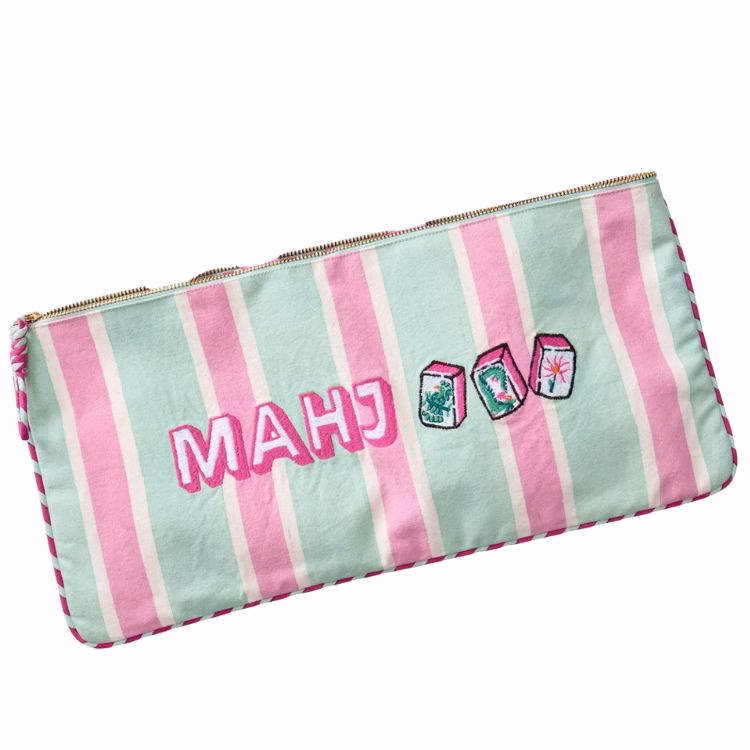 pink and green Mahj tile bag