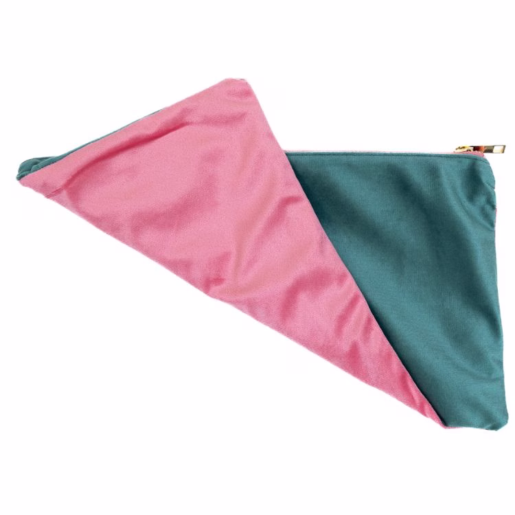 pink and green velvet mahjong tile bag