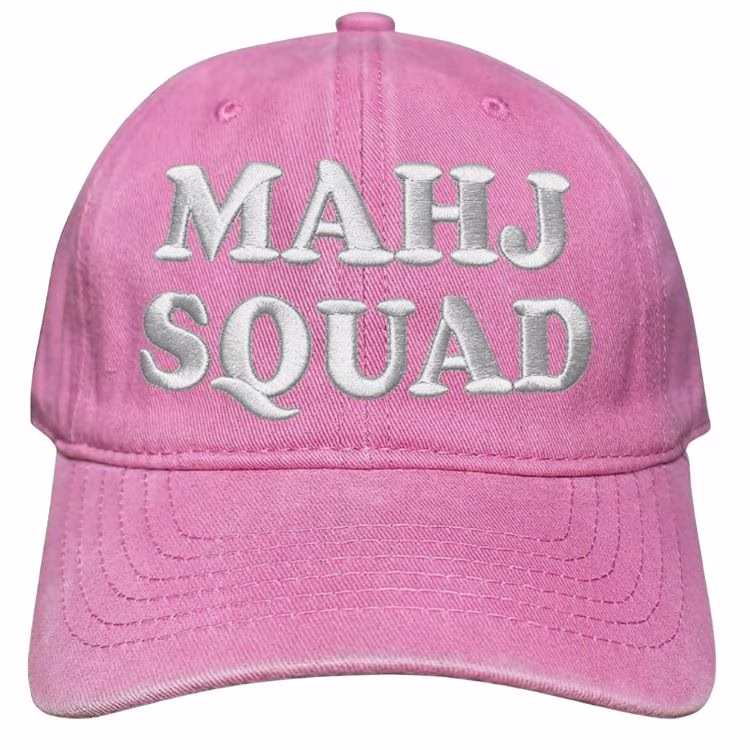 pink mahj squad baseball hat