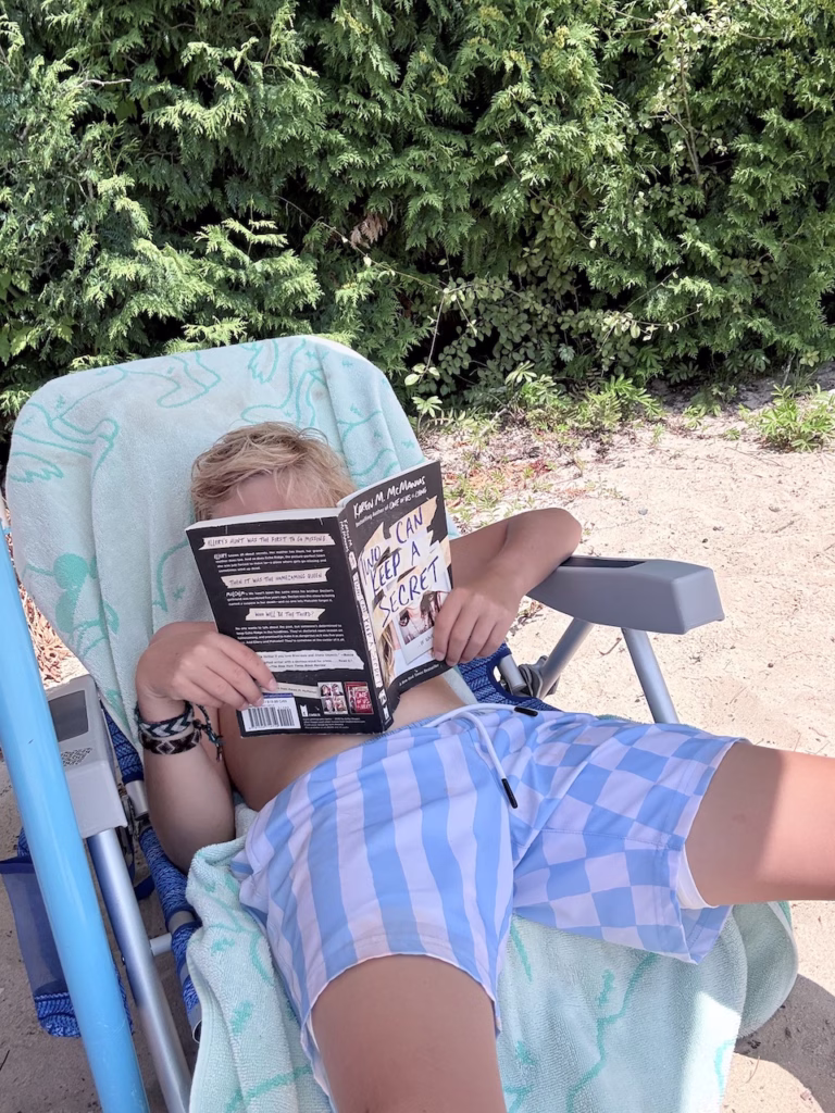 reading on the beach