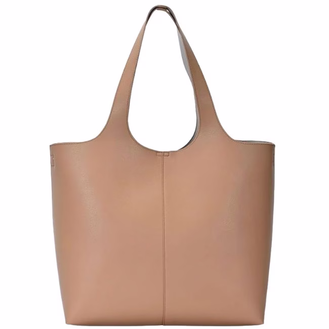 tan top handle tote