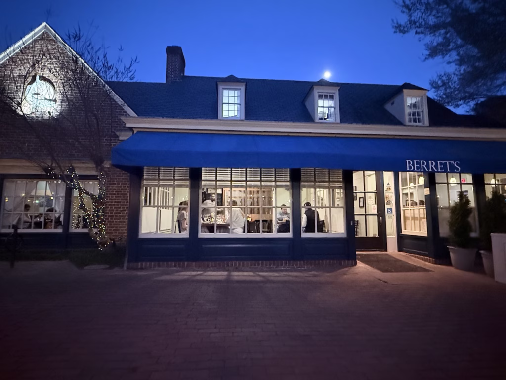 Outside of Berrets Seafood in Williamsburg VA