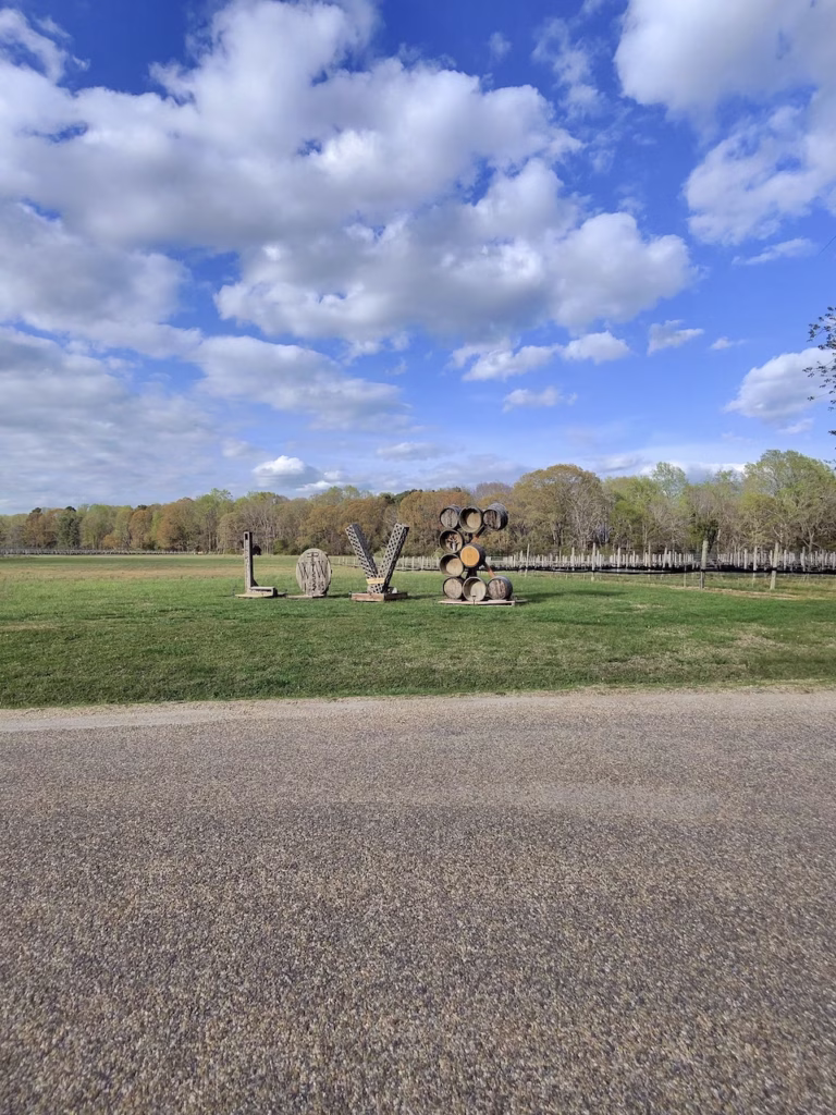 Williamsburg Winery Grounds with Love sign