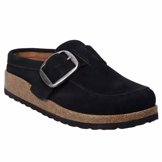 black suede mule clog birkenstock buckley lookalike