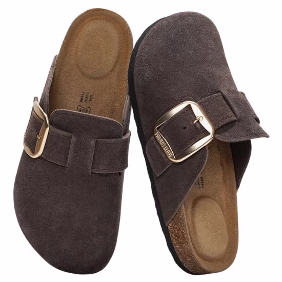 brown suede big buckle birkenstock boston dupe clogs