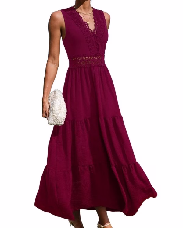 burgundy wedding guest dress